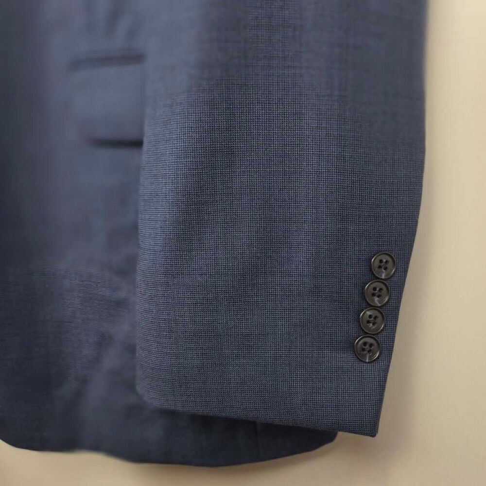 Jos A Bank Traveler Chelsea Suit Jacket 46L Navy Blazer Wool Tailored Fit - Picture 3 of 11
